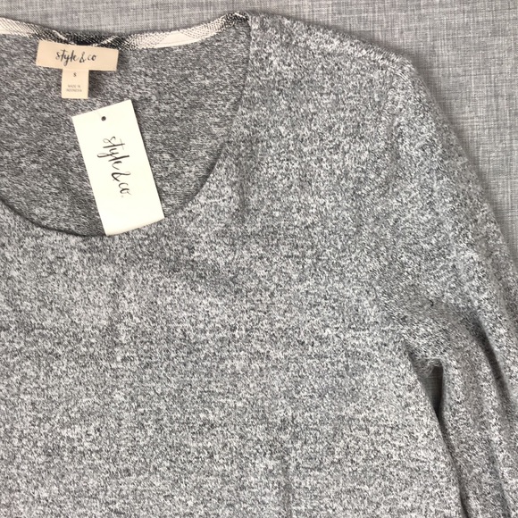 Style & Co Gray Plaid Layered Look Top Size Small - Picture 3 of 5